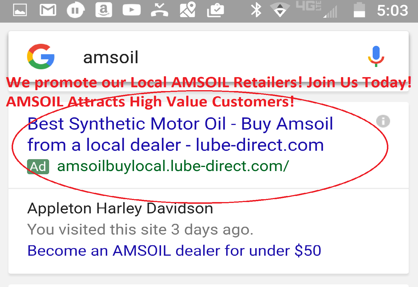 AMSOIL Buy Local Promote Your Business.
