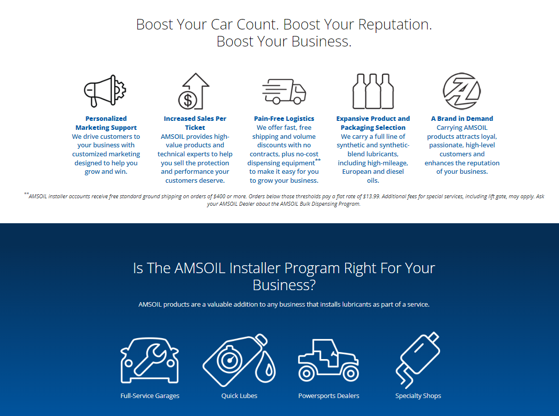 AMSOIL Retailer and Installer reasons