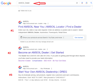 AMSOIL Dealer Google Search Results